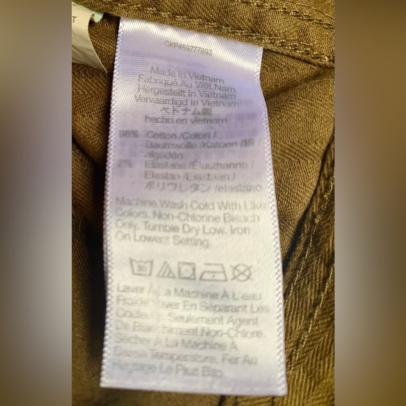 Madewell Olive Cropped Pants Durable Cotton - Picture 4 of 8